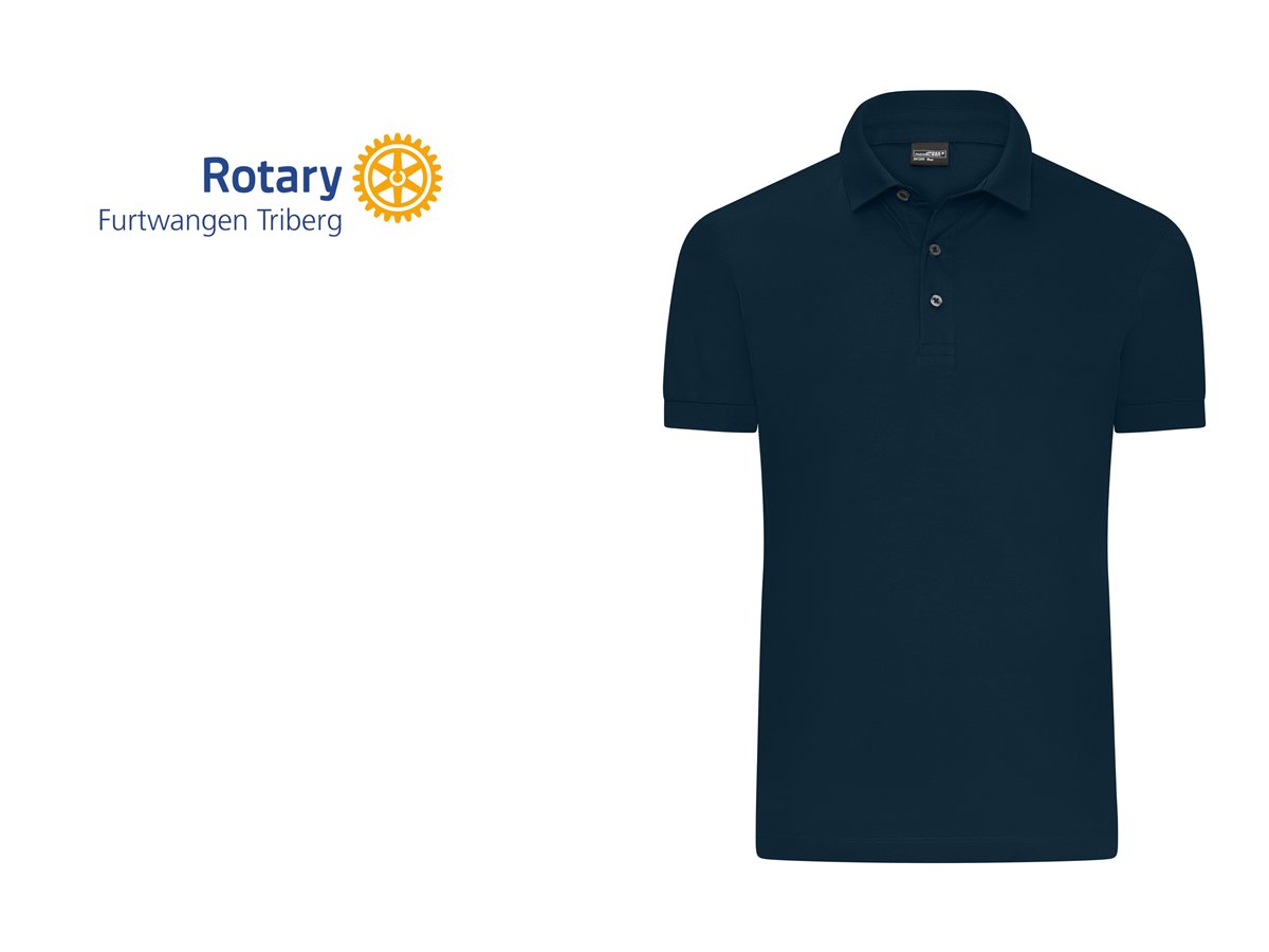 Navyfarbenes Poloshirt mit Rotary-Club-Logo Furtwangen-Triberg