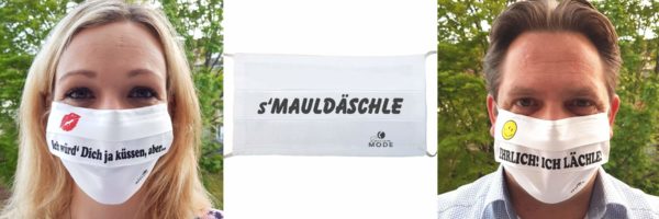 Gesichtsmasken, Mund- Nasenschutz aus Stoff, 100% Baumwolle mit Humor und Sprüchen