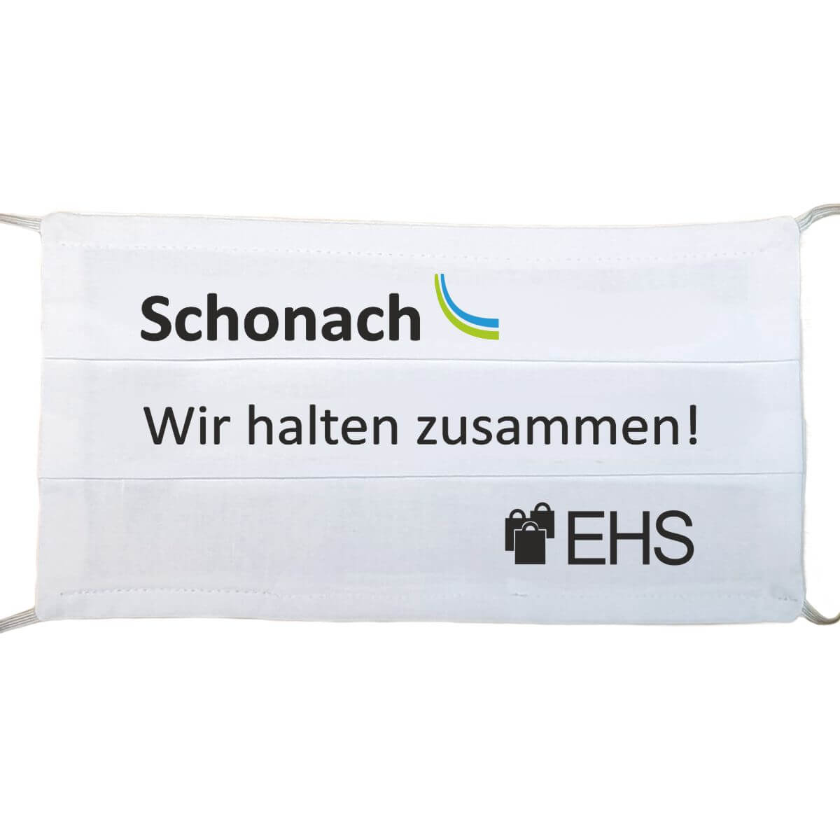 Gesichtsmaske wiederverwendbar Spruch mit "Schonach - Wir halten zusammen" aus Schonach im Schwarzwald