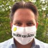 Gesichtsmaske Alltagsmaske wiederverwendbar handarbeit Humor / Spruch "Ehrlich! Ich lächle!  männlich