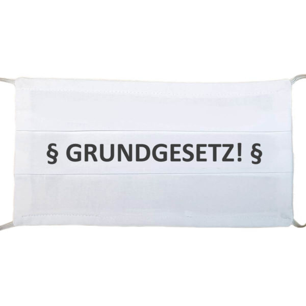 Gesichtsmaske zur Demo, wiederverwendbar Druck mit "GRUNDGESETZ" aus Schonach im Schwarzwald