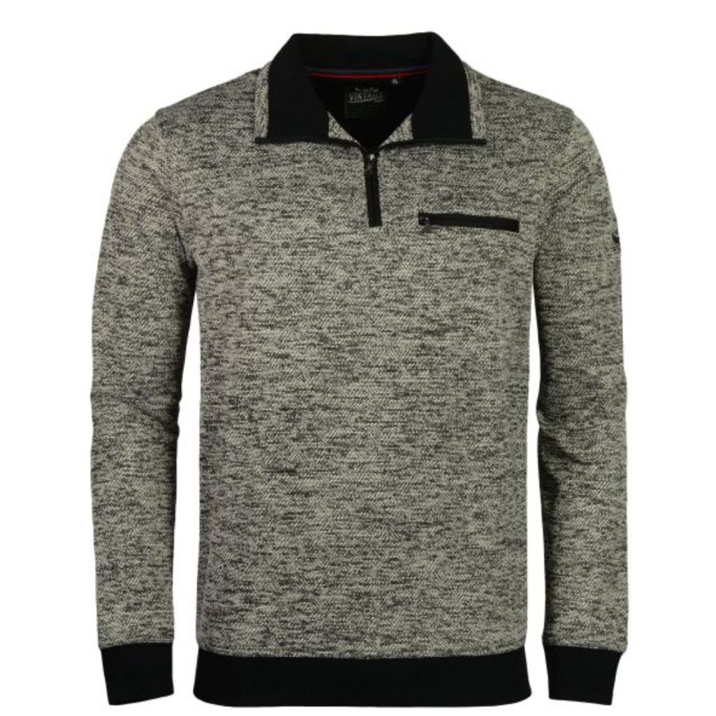 sweatshirt_maenner_hajo_zipper_tasche_meliert_schwarz_weiss_26497_100_01