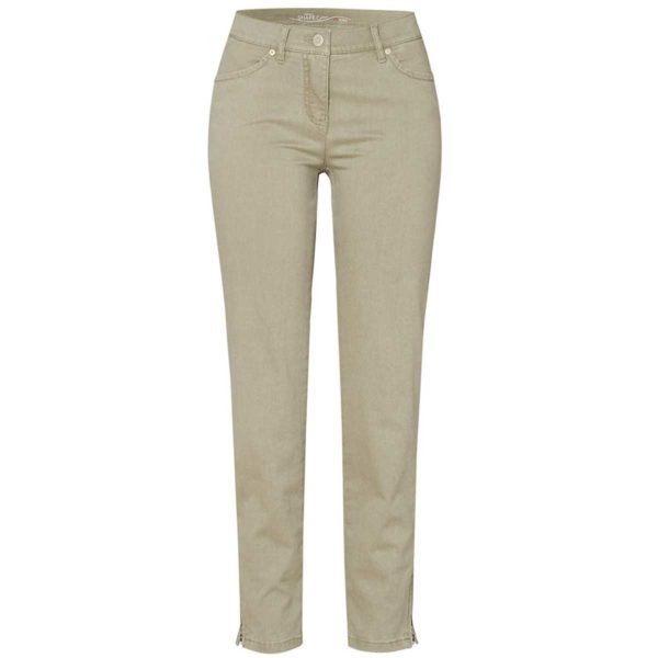 7/8 Damen Hose Perfect Shape von Toni mit Zip Art.21-33_1107-8_81 in Farbe light khaki front