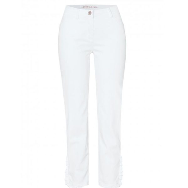 Damen Hose / Jeans Perfect Shape von Toni mit rüschen am Beinabschluss in weiss front