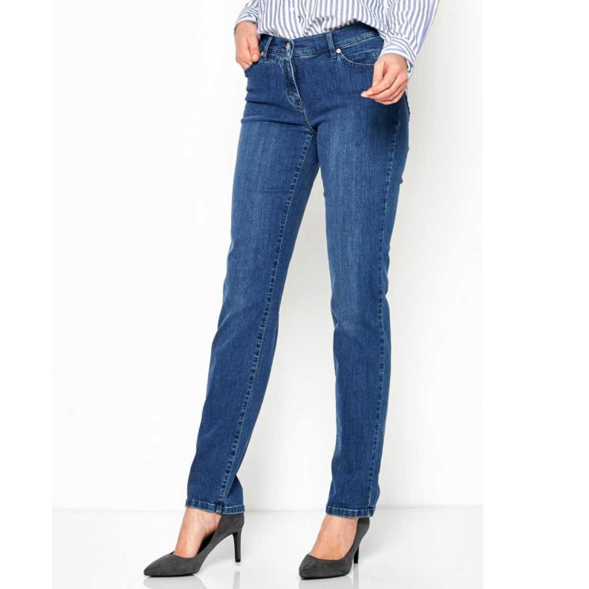 Damen Jeans Perfect Shape von Toni in Mittel blau front seitlich