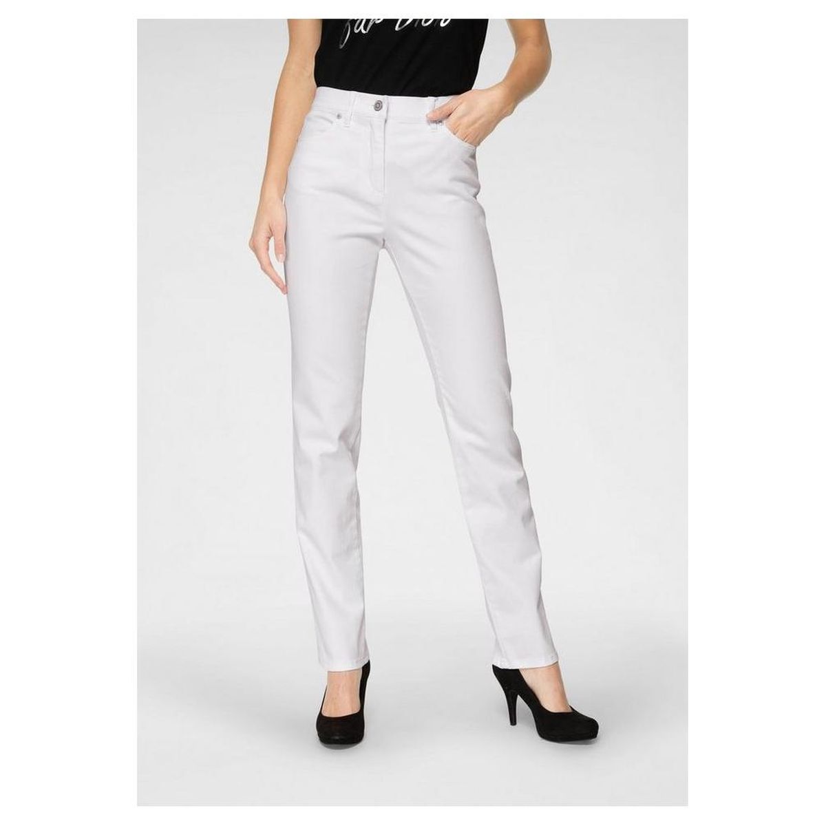 Damen Jeans be loved von TONI in weiss front angezogen