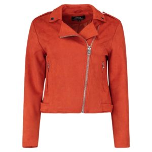 Damen Jacke Blouson im Bikerstyle von Hailys Modell Vera Art. NX-1906038 Farbe burnt orange online kaufen bei Zweisam Mode Schonach Frontalansicht