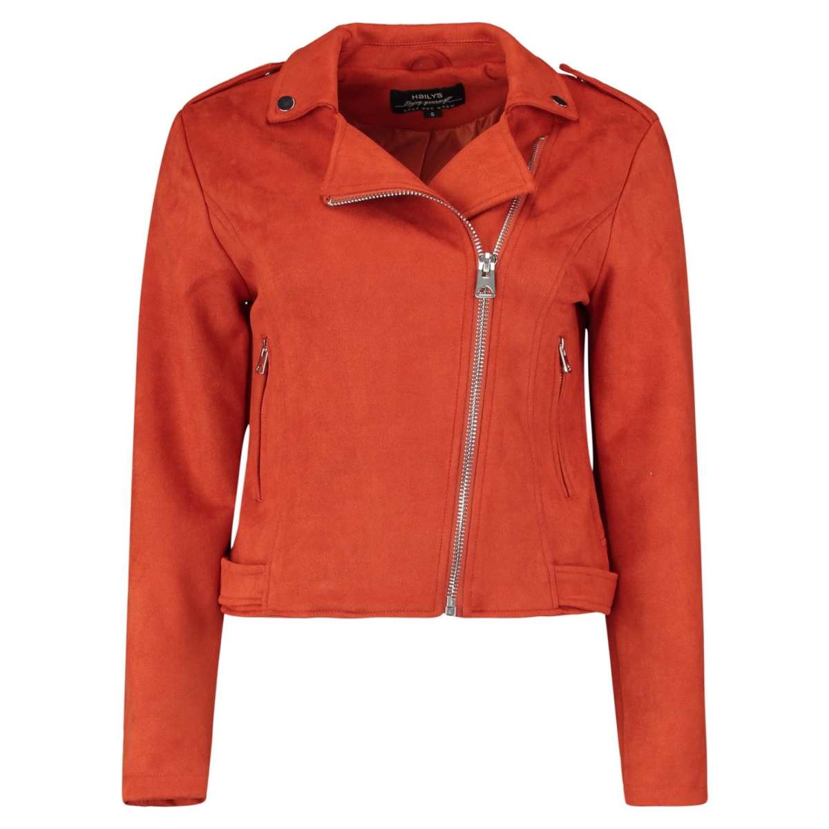 Damen Jacke Blouson im Bikerstyle von Hailys Modell Vera Art. NX-1906038 Farbe burnt orange online kaufen bei Zweisam Mode Schonach Frontalansicht