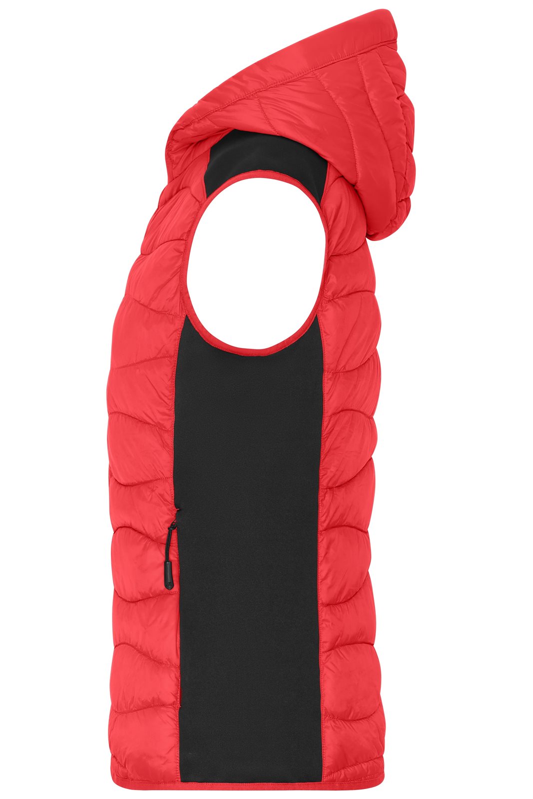 Weste Damen Schwarz/Rot – Ladies' Hybrid Vest, Detailansicht