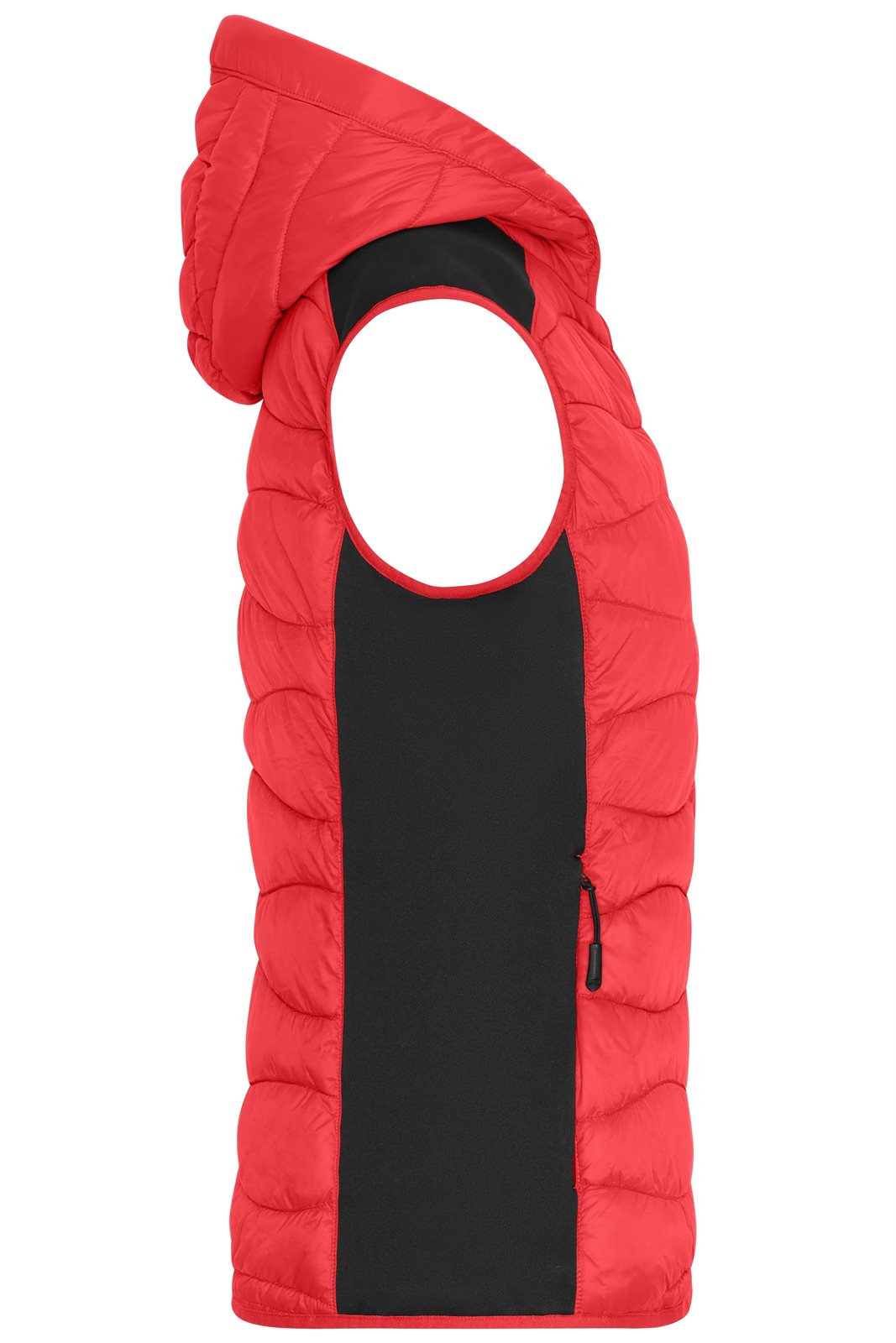 Weste Damen Schwarz/Rot – Ladies' Hybrid Vest, Detailansicht