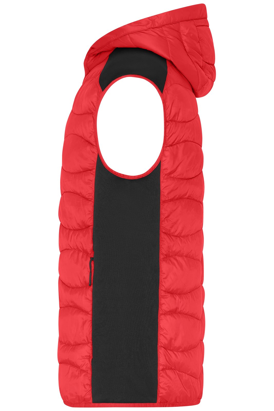 Weste Herren Schwarz/Rot – Men's Hybrid Vest, Detailansicht