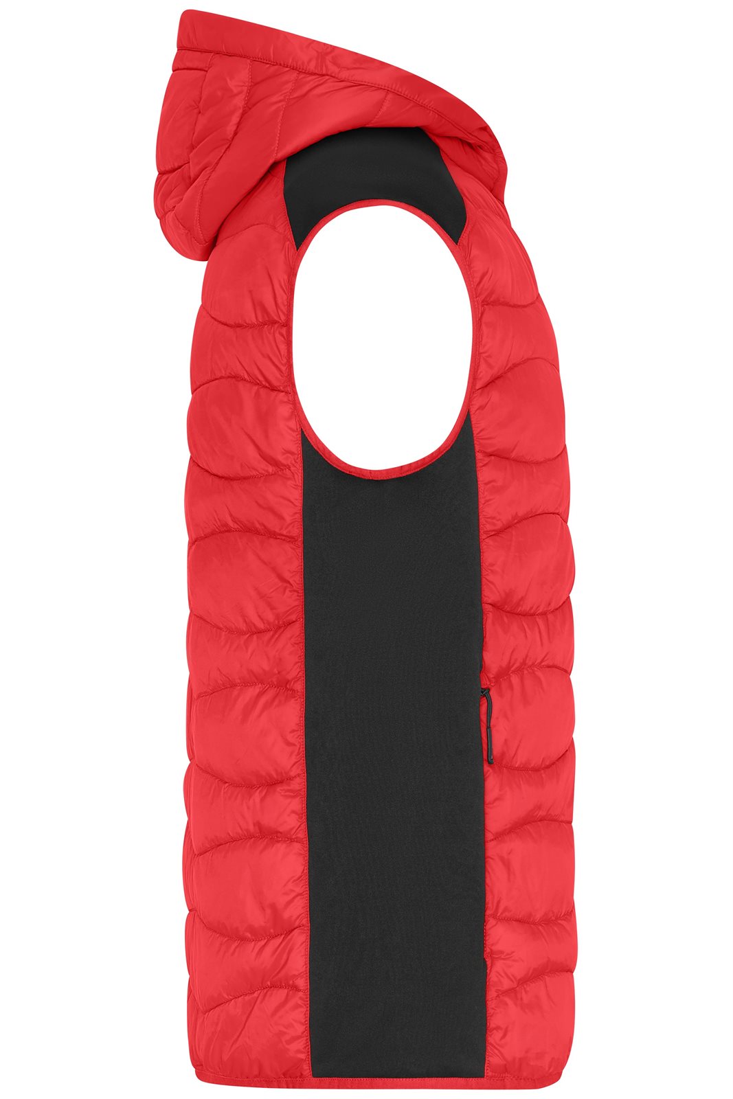 Weste Herren Schwarz/Rot – Men's Hybrid Vest, Detailansicht