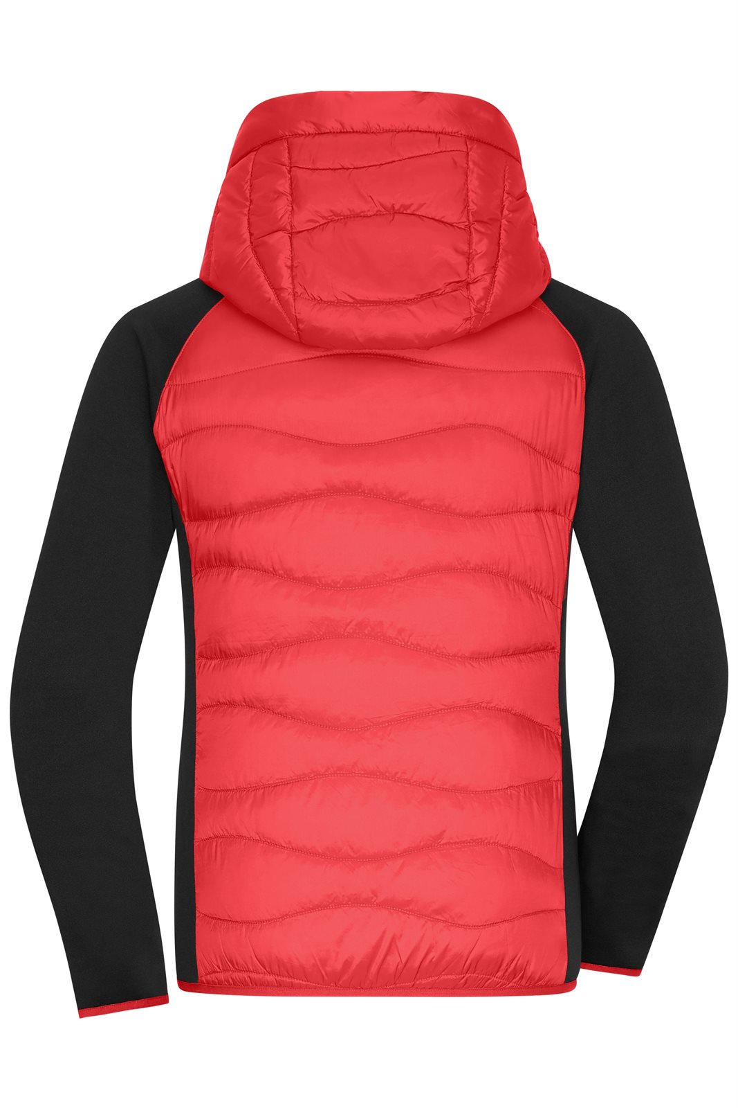 Jacke Damen Schwarz/Rot – Ladies' Hybrid Jacket, Detailansicht