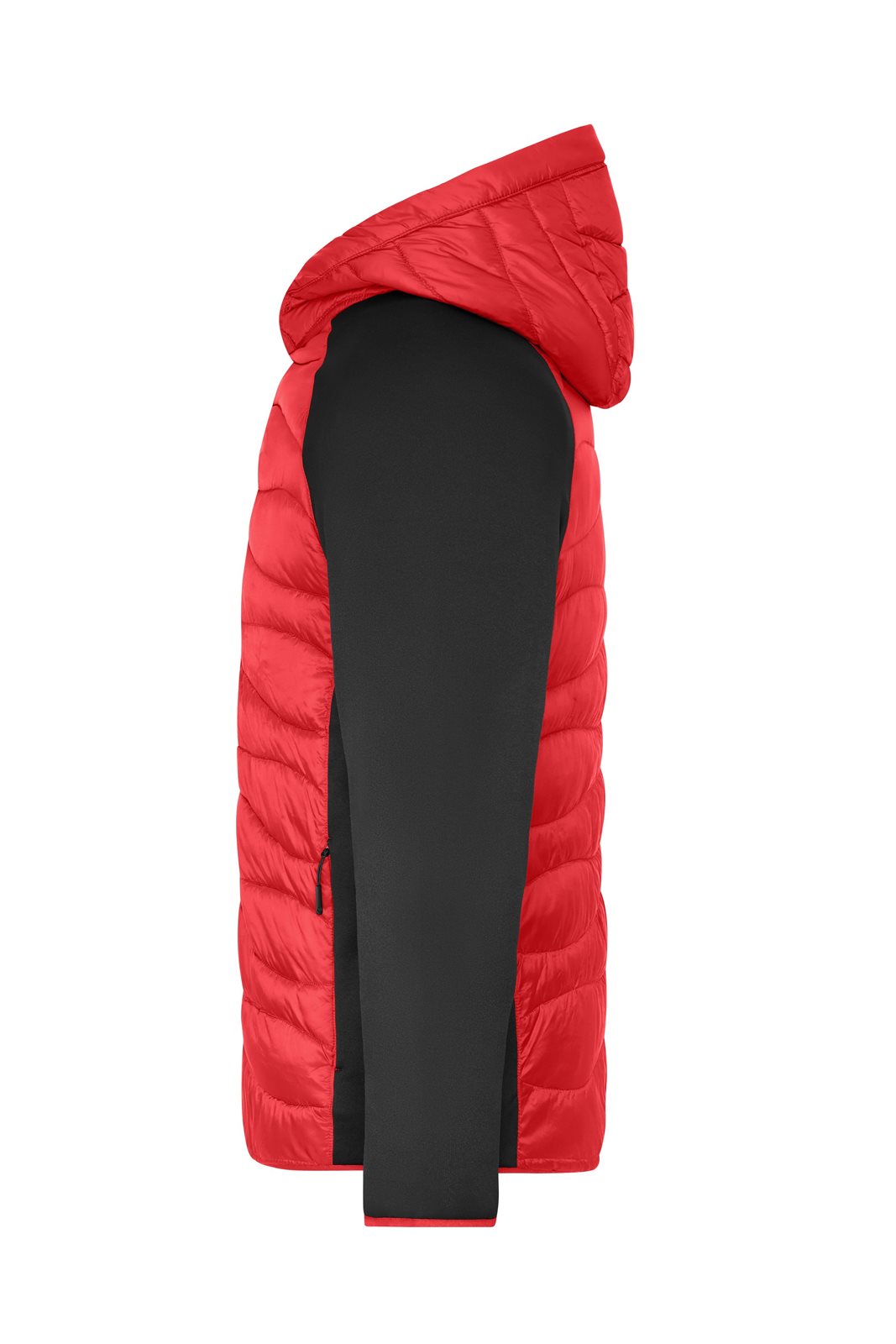 Jacke Herren Schwarz/Rot – Men's Hybrid Jacket, Detailansicht