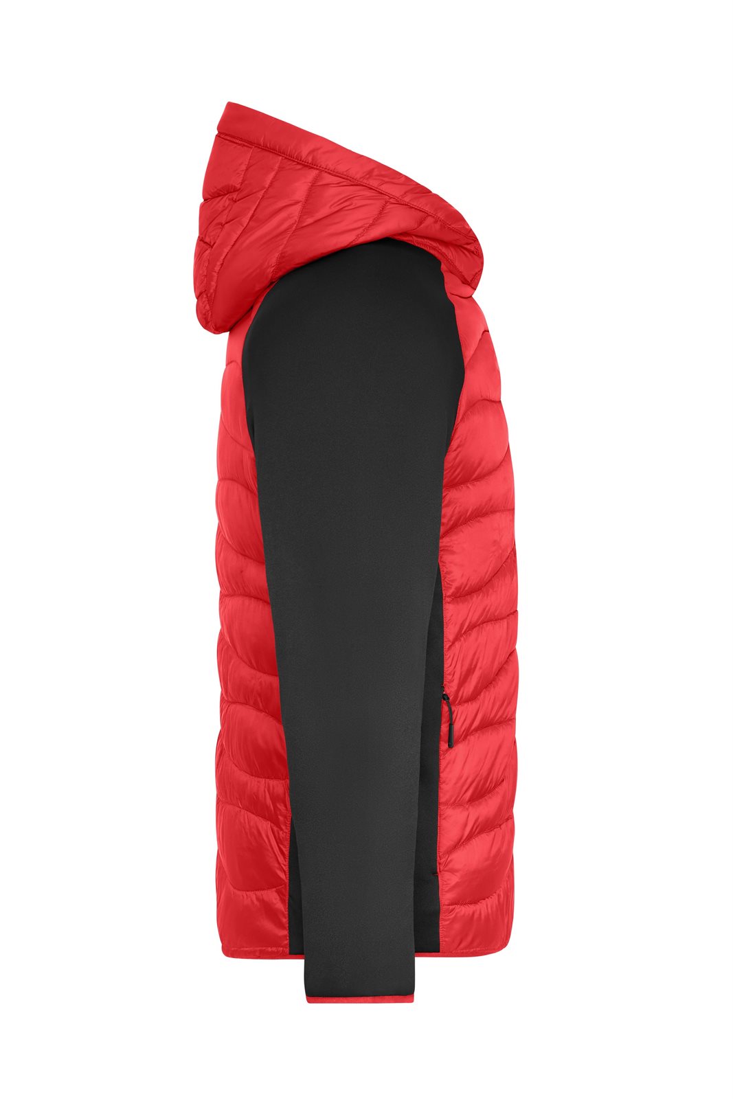 Jacke Herren Schwarz/Rot – Men's Hybrid Jacket, Detailansicht