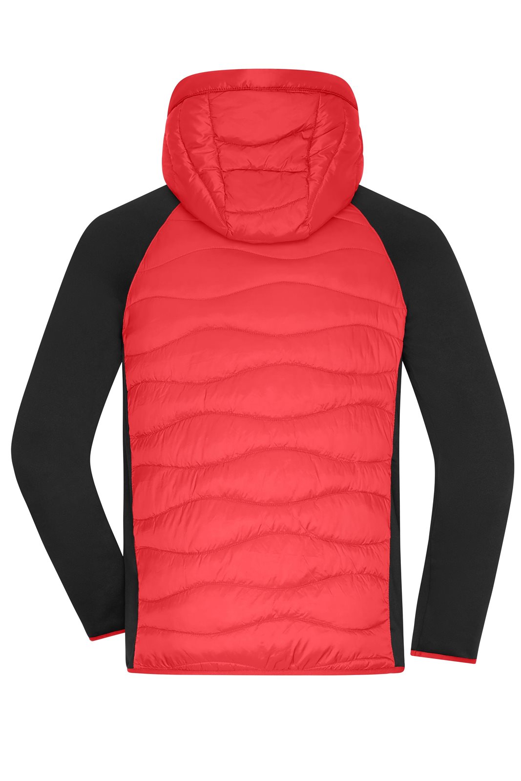 Jacke Herren Schwarz/Rot – Men's Hybrid Jacket, Detailansicht