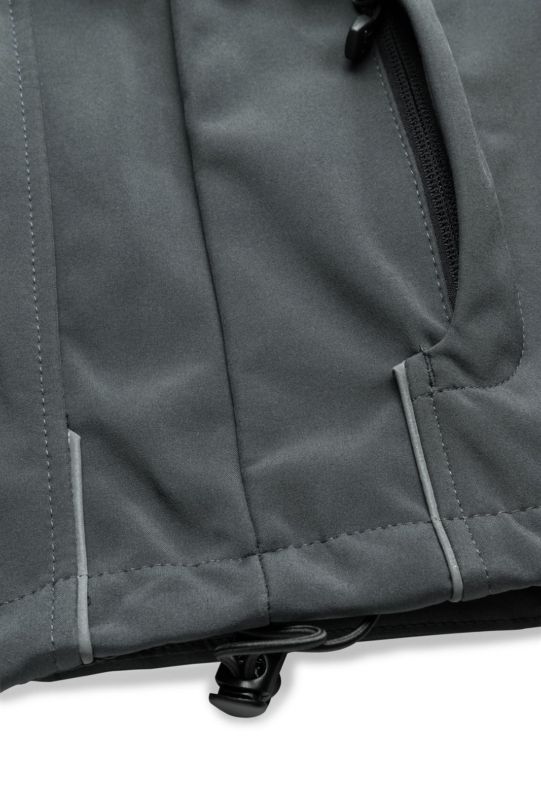 Jacke Herren Grau – Men's Softshell Jacket, Detailansicht