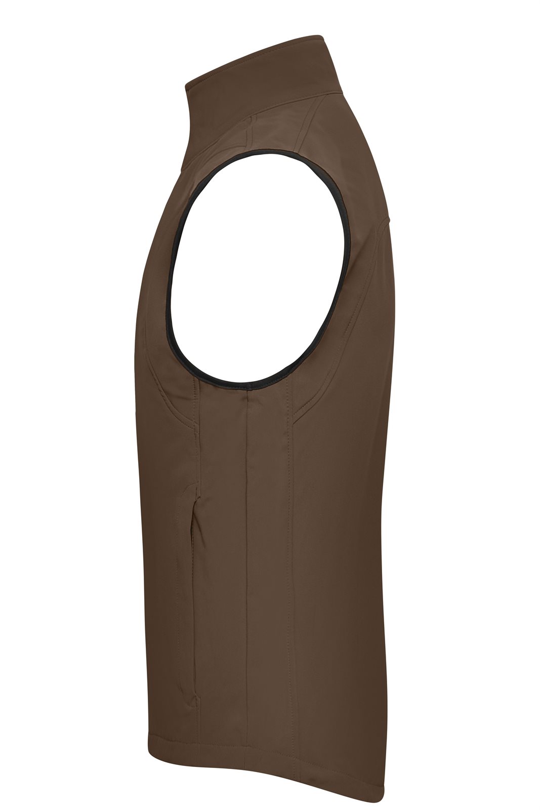 Weste Herren Braun – Men's Softshell Vest, Detailansicht