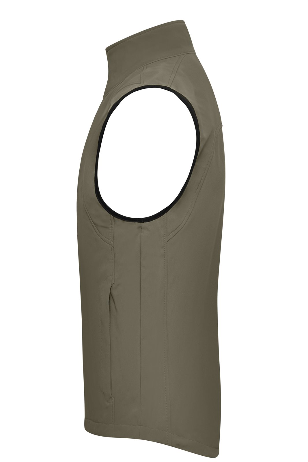 Weste Herren Braun/Grün/Oliv – Men's Softshell Vest, Detailansicht