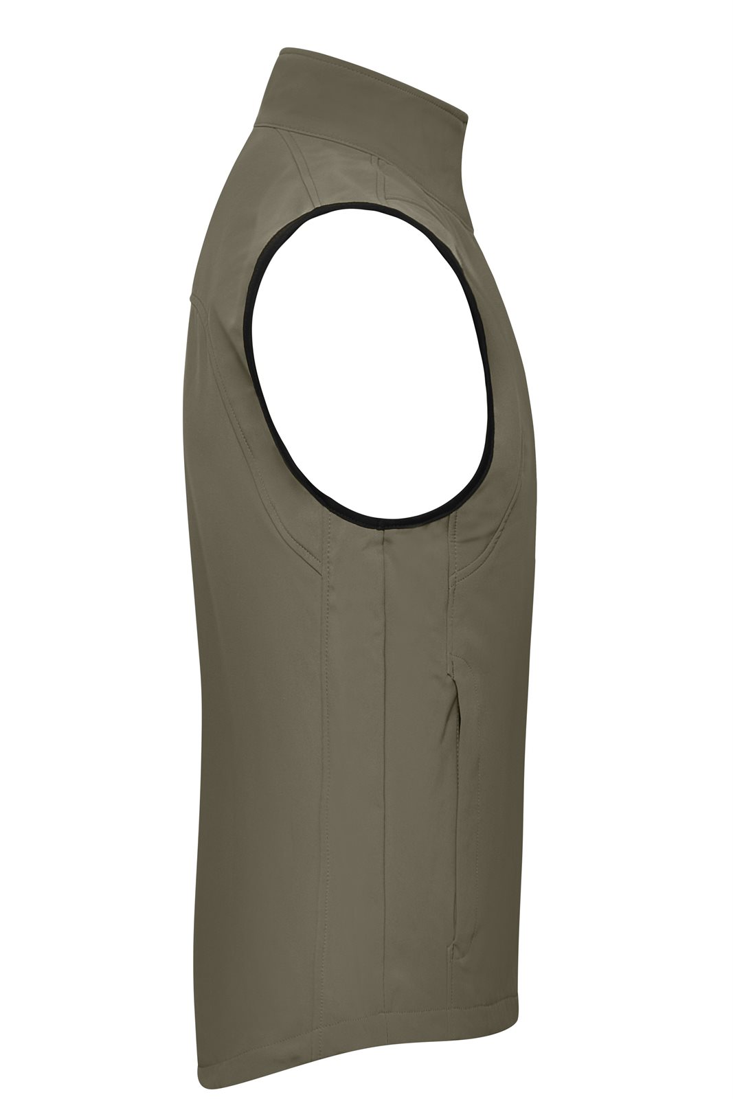Weste Herren Braun/Grün/Oliv – Men's Softshell Vest, Detailansicht