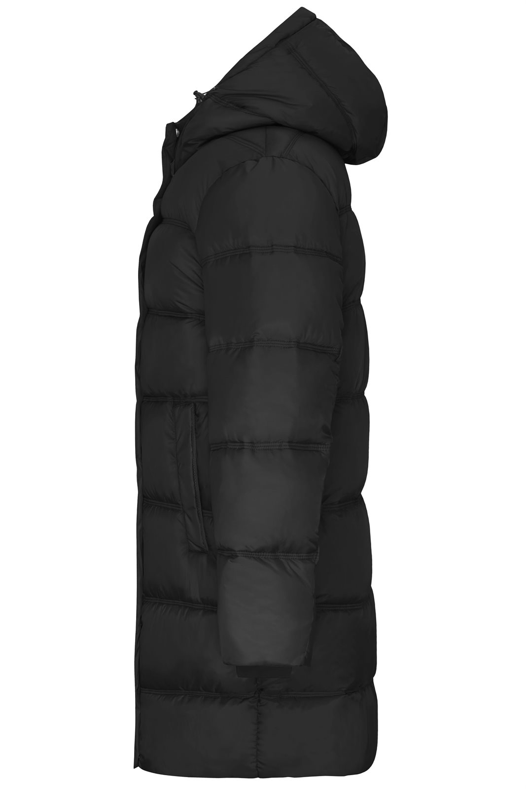 Mantel Herren Schwarz – Men's Winter Short Coat GRS, Detailansicht