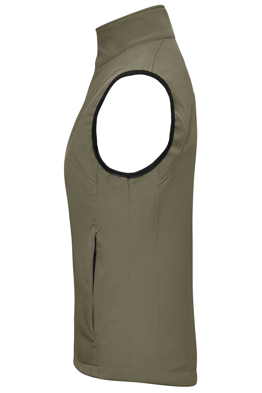 Weste Damen Braun/Grün/Oliv – Ladies' Softshell Vest, Detailansicht