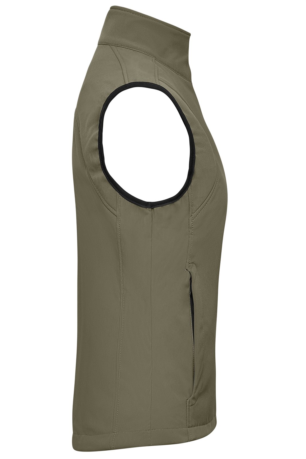 Weste Damen Braun/Grün/Oliv – Ladies' Softshell Vest, Detailansicht