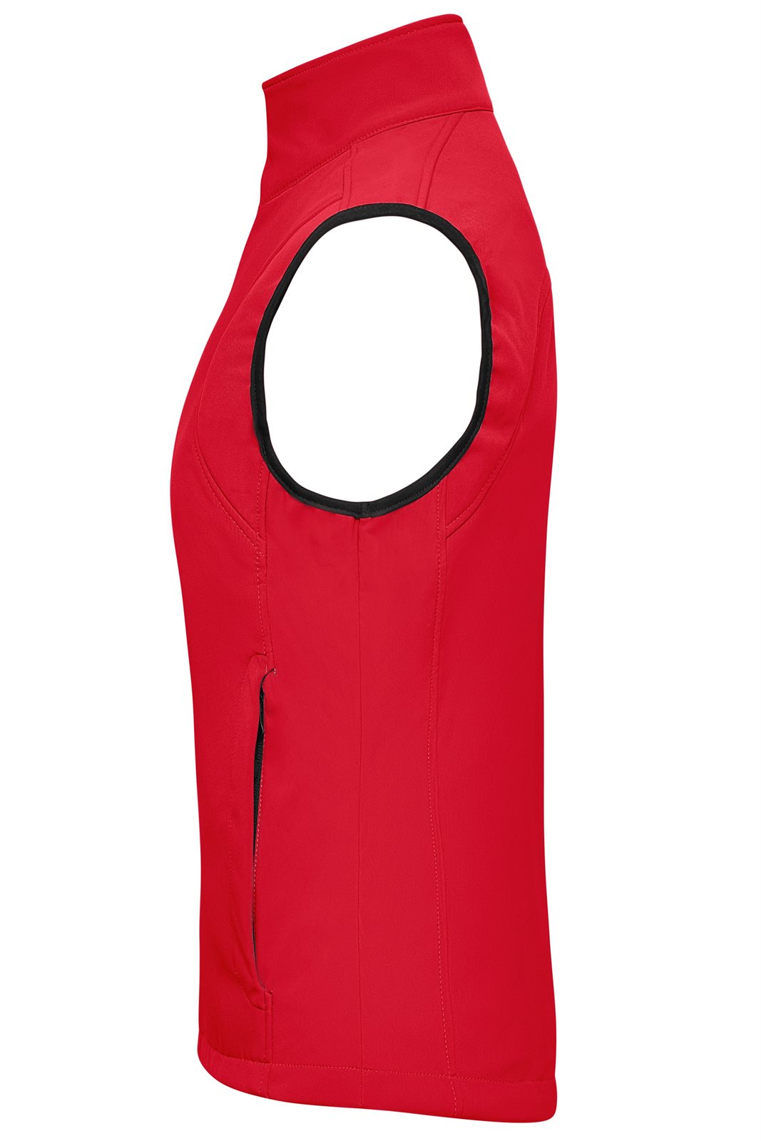 Weste Damen Rot – Ladies' Softshell Vest, Detailansicht