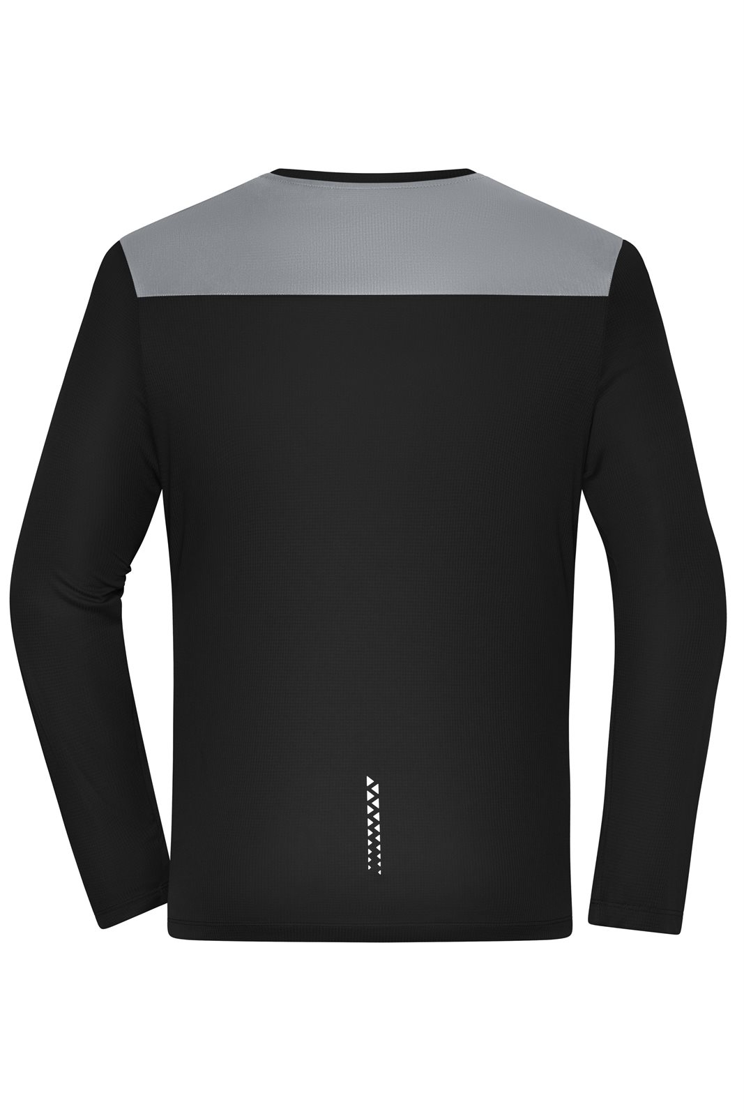 T-Shirt Herren Schwarz – Men's Running Shirt Longsleeve GRS, Detailansicht