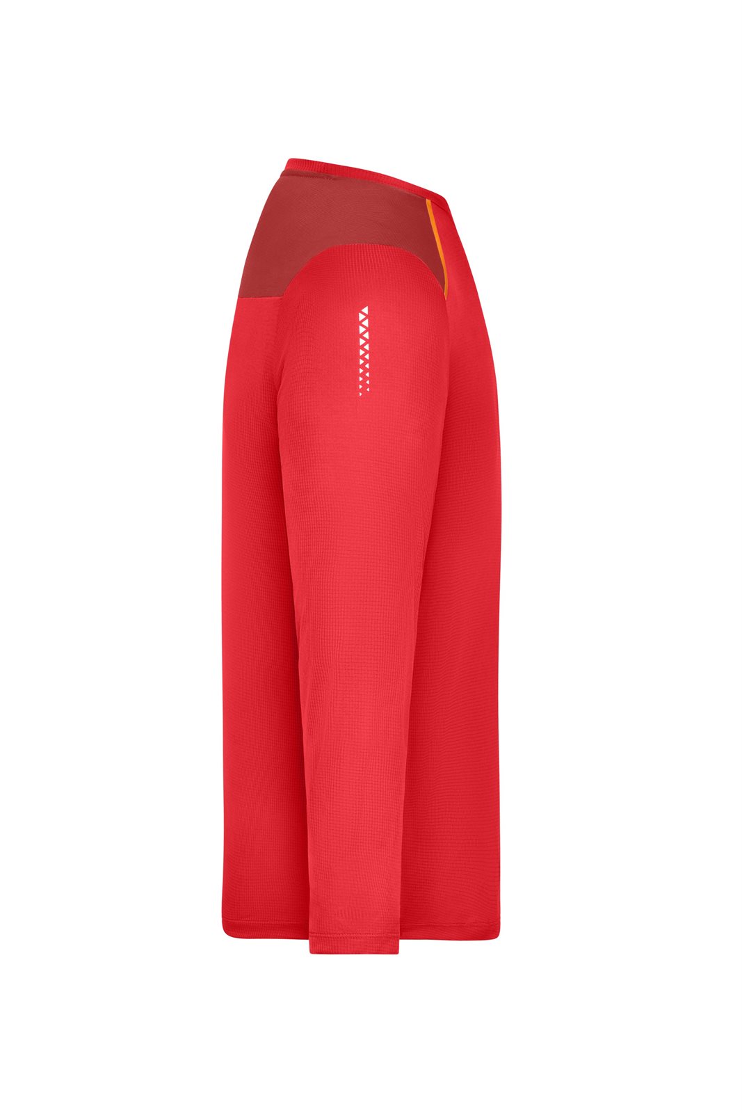T-Shirt Herren Orange – Men's Running Shirt Longsleeve GRS, Detailansicht