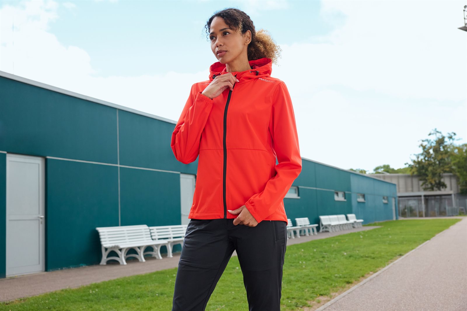 Jacke Damen – Ladies' Sports Softshell Jacket GRS, Detailansicht