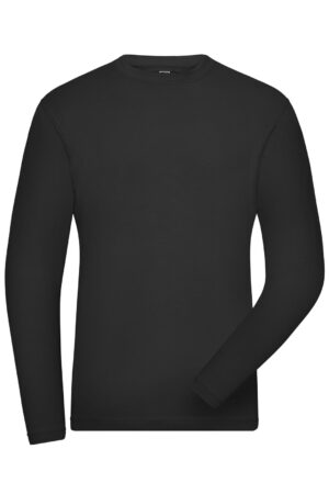 T-Shirt Herren Schwarz – Men's ORGANIC Stretch-Longsleeve Work - SOLID -   OCS Blended