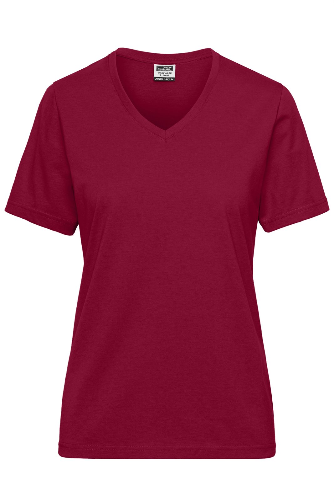 T-Shirt Damen Rot/Weinrot – Ladies' ORGANIC Workwear T-Shirt OCS Blended