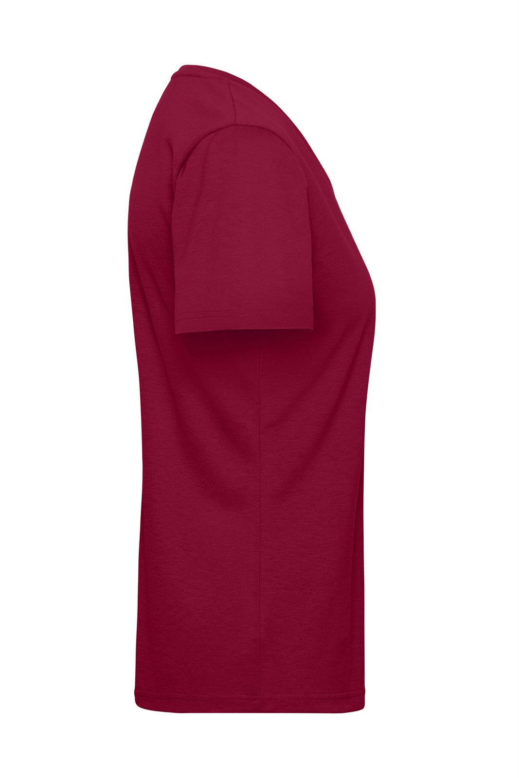 T-Shirt Damen Rot/Weinrot – Ladies' ORGANIC Workwear T-Shirt OCS Blended, Detailansicht