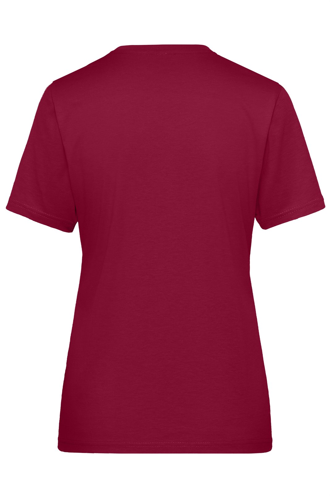 T-Shirt Damen Rot/Weinrot – Ladies' ORGANIC Workwear T-Shirt OCS Blended, Detailansicht