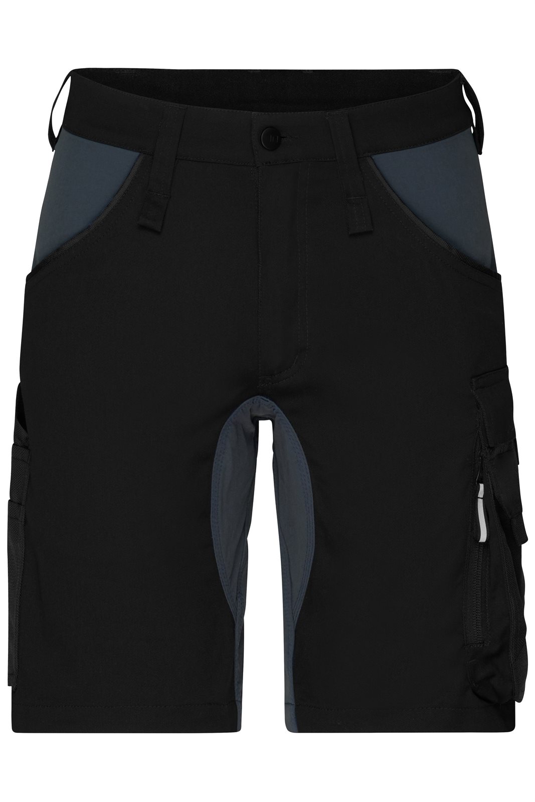 Hose Unisex Schwarz/Grau – Workwear Stretch-Bermuda Slim Line GRS