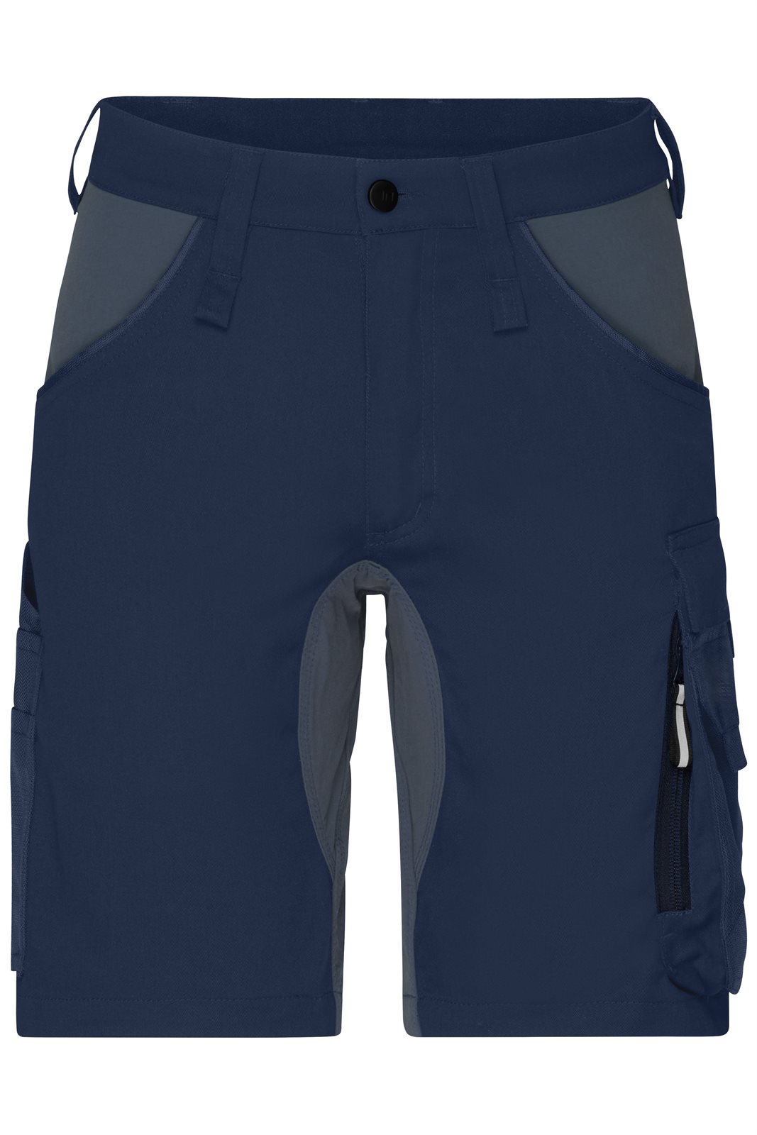 Hose Unisex Blau/Grau – Workwear Stretch-Bermuda Slim Line GRS