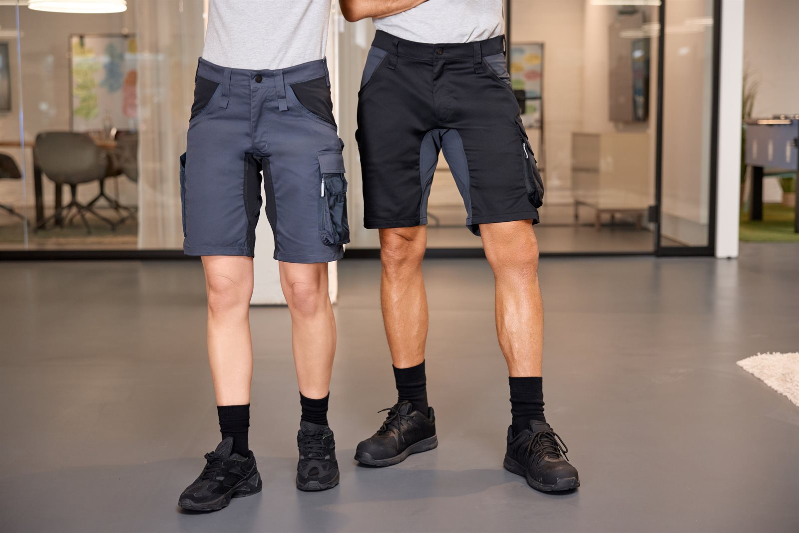 Hose Unisex – Workwear Stretch-Bermuda Slim Line GRS, Detailansicht