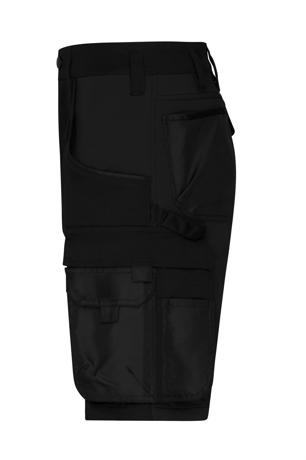 Hose Unisex Schwarz – Workwear Stretch-Bermuda Slim Line GRS, Detailansicht