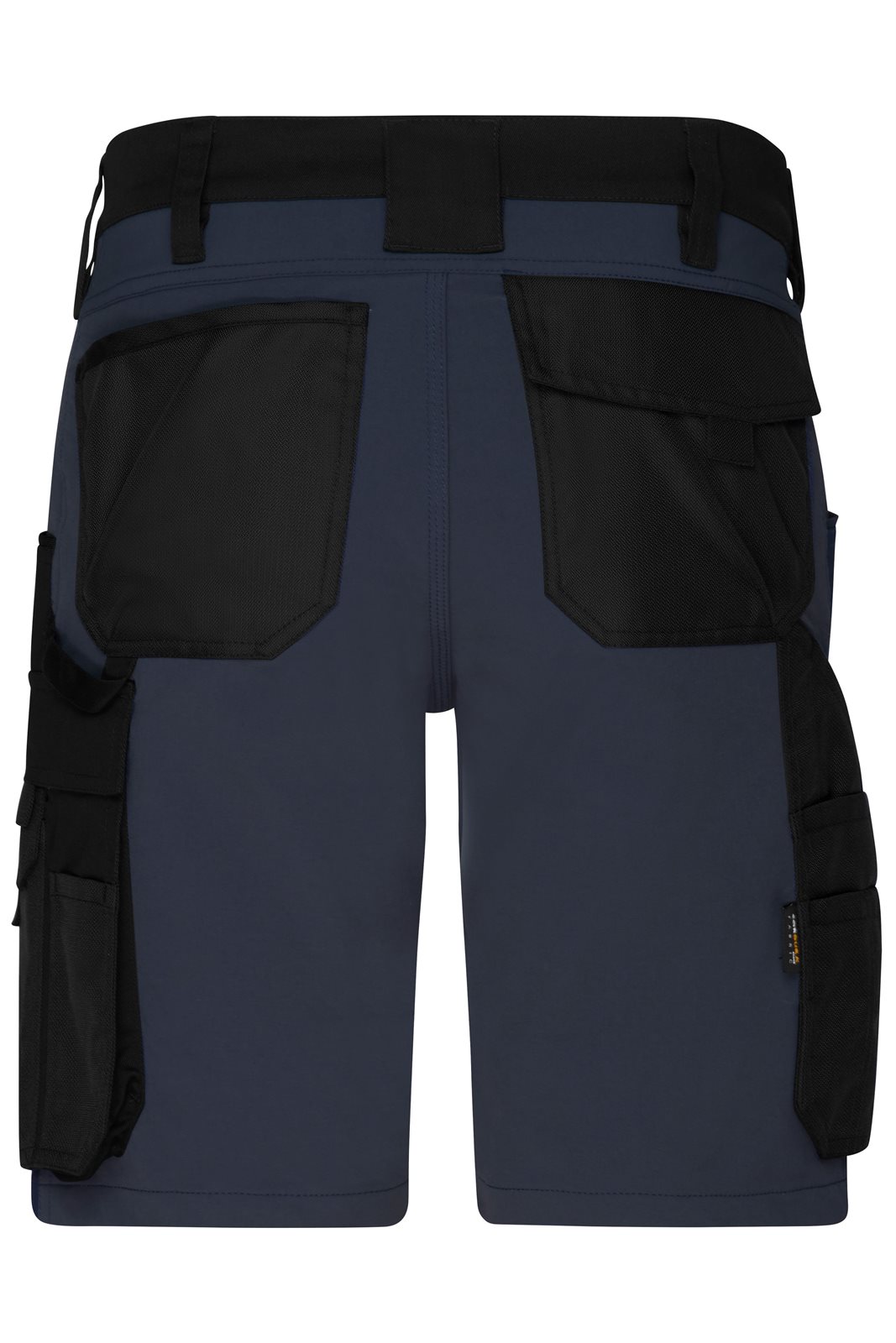 Hose Unisex Schwarz/Grau – Workwear Stretch-Bermuda Slim Line GRS, Detailansicht