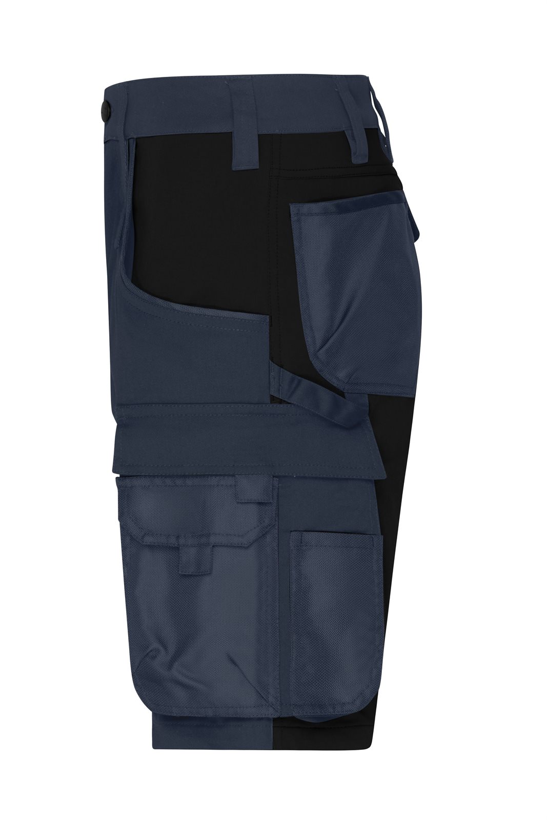 Hose Unisex Schwarz/Grau – Workwear Stretch-Bermuda Slim Line GRS, Detailansicht