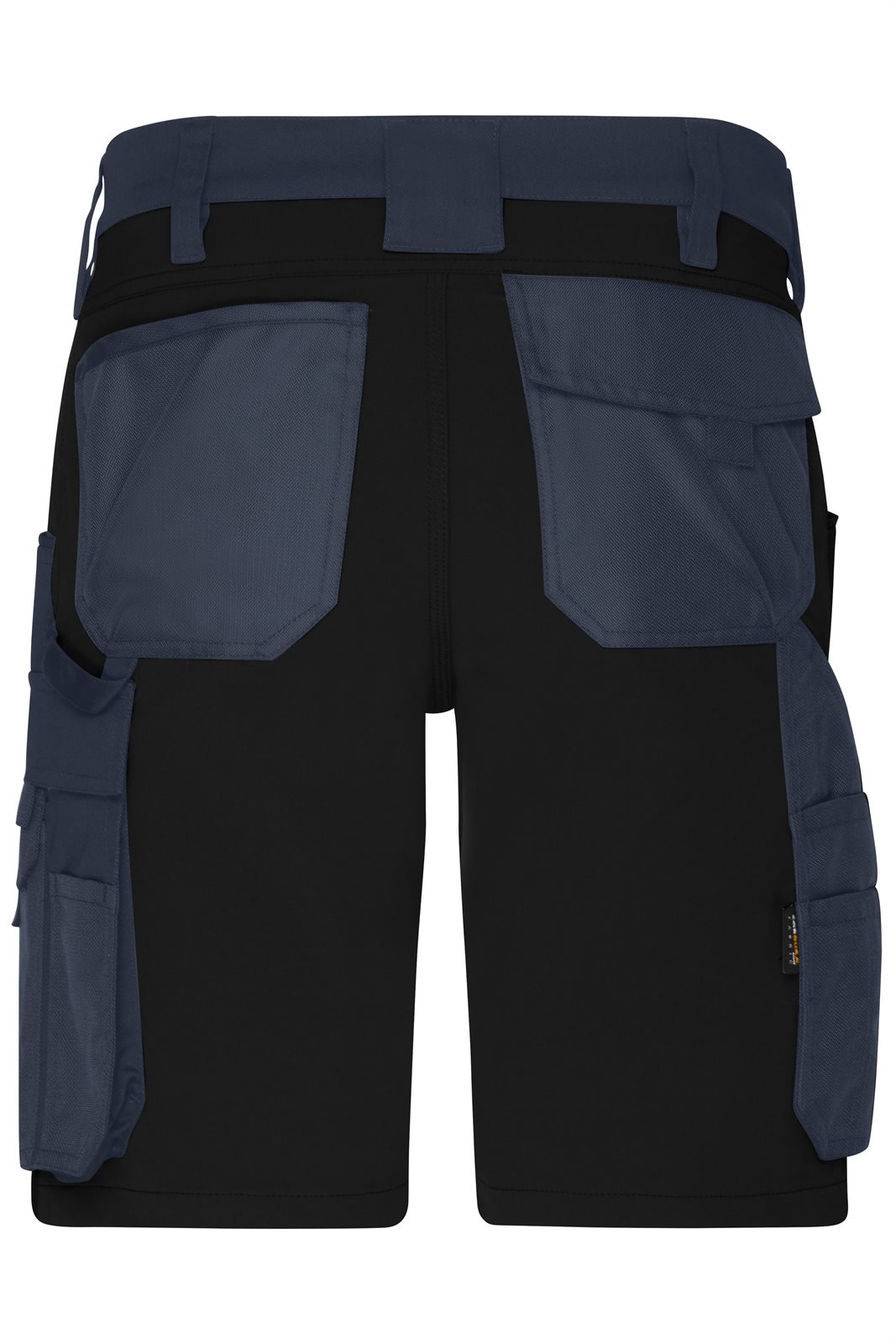 Hose Unisex Schwarz/Grau – Workwear Stretch-Bermuda Slim Line GRS, Detailansicht
