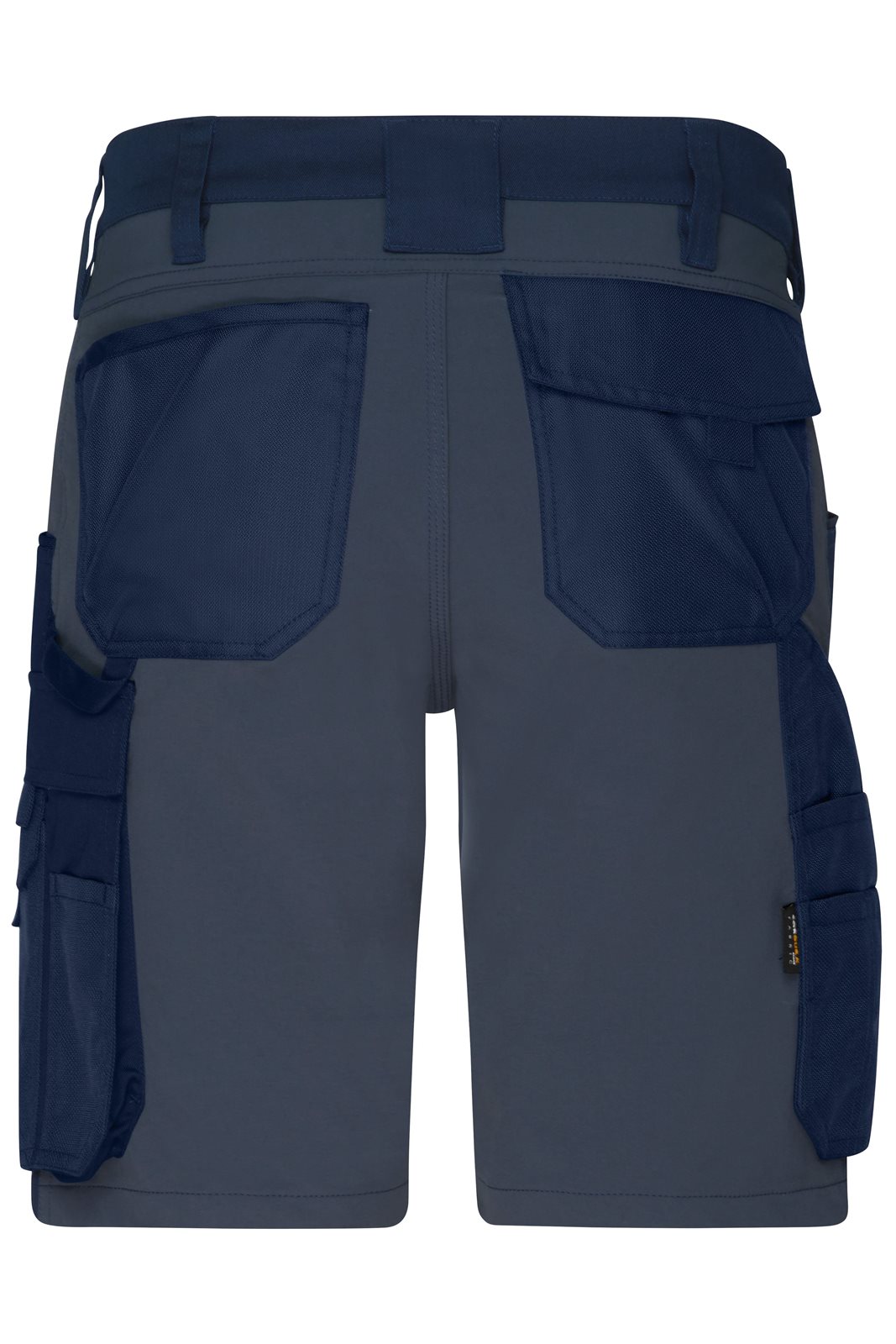 Hose Unisex Blau/Grau – Workwear Stretch-Bermuda Slim Line GRS, Detailansicht