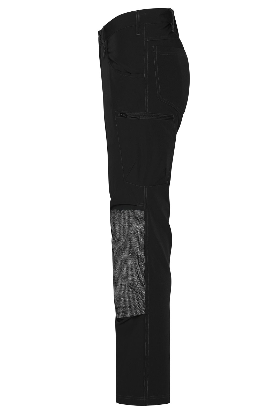 Hose Unisex Schwarz – Workwear Pants 4-Way Stretch Slim Line, Detailansicht