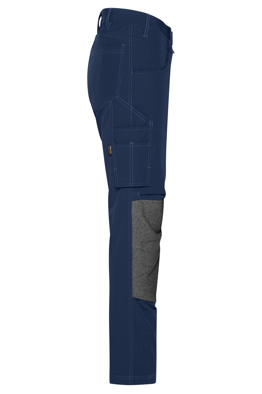 Hose Unisex Blau – Workwear Pants 4-Way Stretch Slim Line, Detailansicht