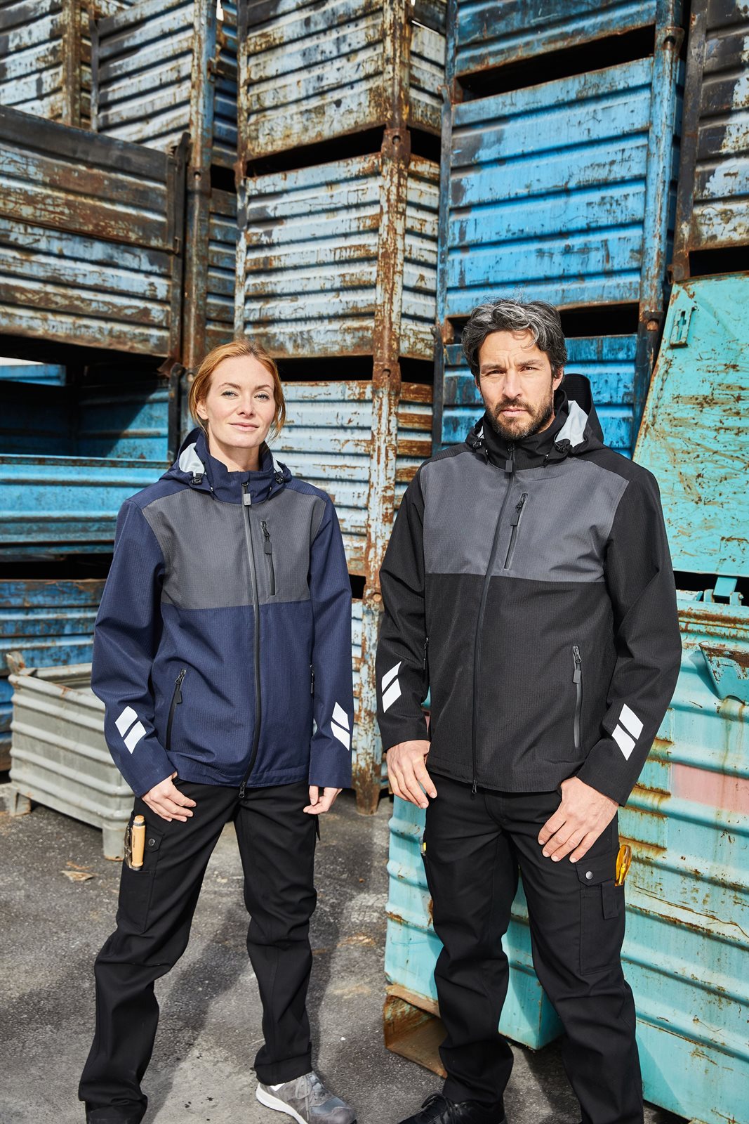 Jacke Unisex – Hardshell Workwear Jacket GRS, Detailansicht