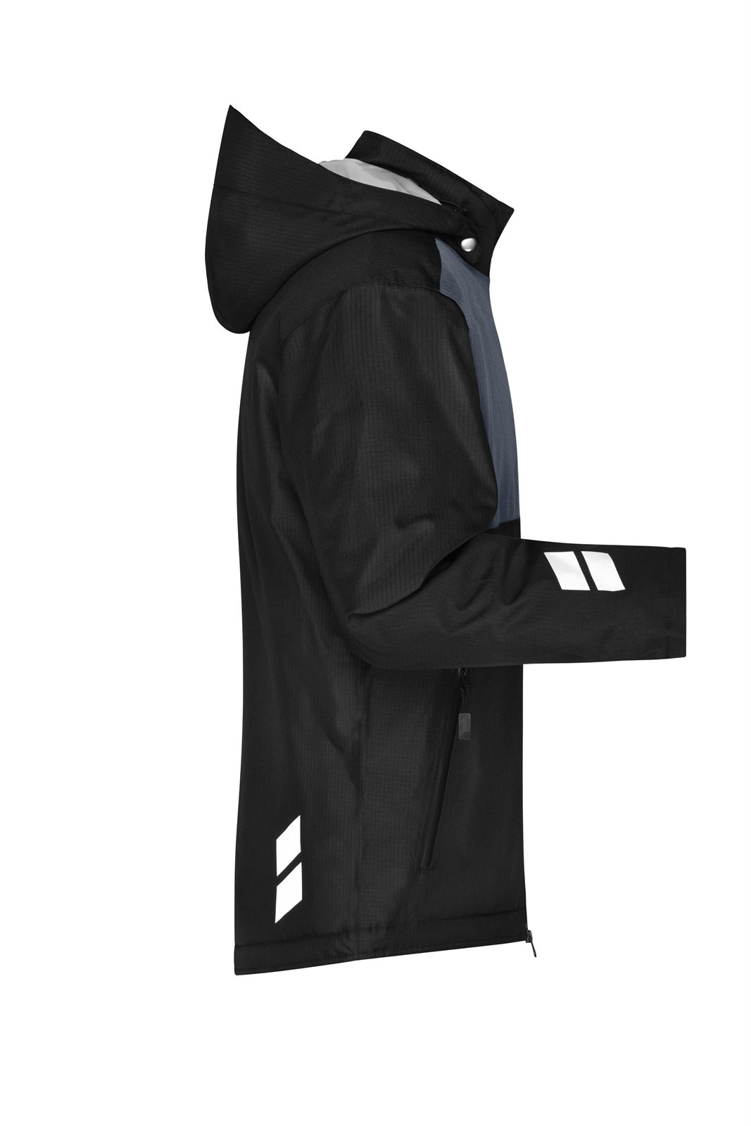 Jacke Unisex Schwarz/Grau – Padded Hardshell Workwear Jacket GRS, Detailansicht