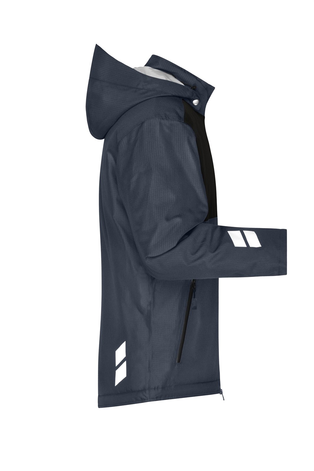 Jacke Unisex Schwarz/Grau – Padded Hardshell Workwear Jacket GRS, Detailansicht