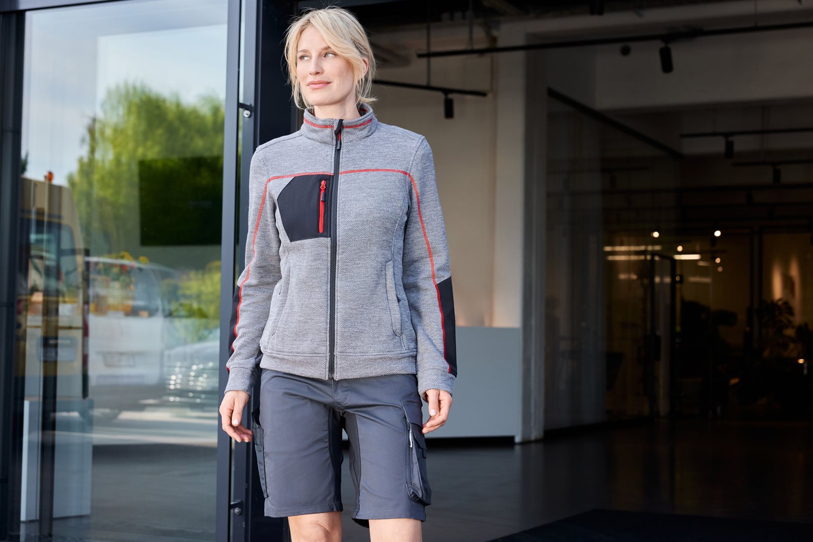 Jacke Damen – Ladies' Structure Fleece Jacket GRS, Detailansicht