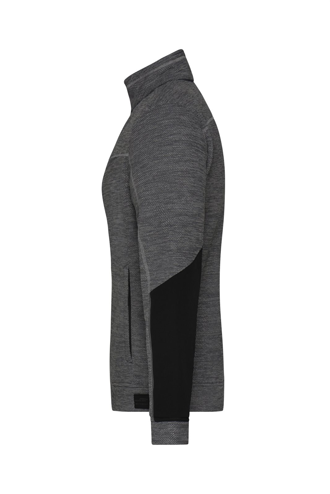 Jacke Damen Schwarz/Grau – Ladies' Structure Fleece Jacket GRS, Detailansicht
